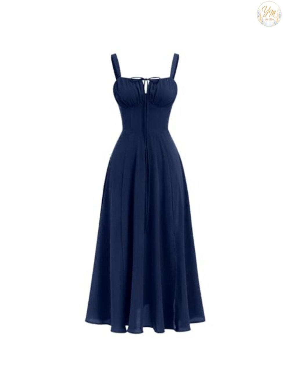 Corset Maxi Dress with Spaghetti Straps and Slit for Women